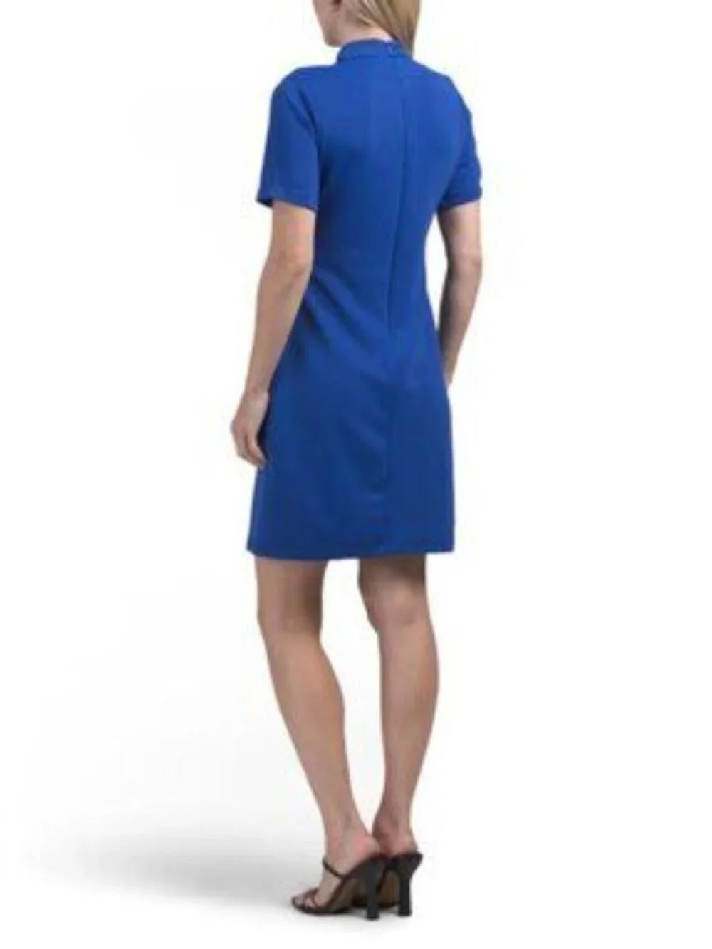 DALIA MACPHEE Short Sleeve 3d Floral Mock Neck Mini Dress - Picture 2 of 4